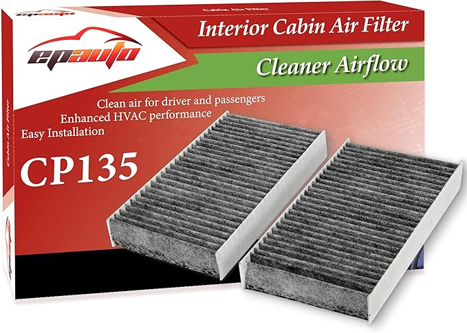 EPAuto CP135 (CF10135) Cabin Air Filter includes Activated Carbon, Replacement for Honda Civic (2001-2005), CR-V (2002-2006), Element (2003-2011), Acura RSX (2002-2006), EL (1997-2005)