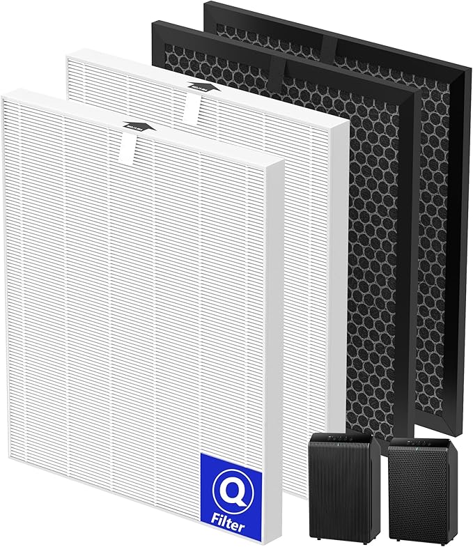 5510 5520 Air Filter Replacement for Winix 5510 5520 Plasmawave Air Purifier HEPA and Activated Carbon Filter Combo Q Filter for Dust Pollen Smoke Part# 1712-0123-00, 2 Set