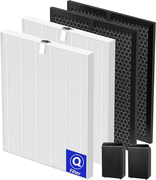 5510 5520 Air Filter Replacement for Winix 5510 5520 Plasmawave Air Purifier HEPA and Activated Carbon Filter Combo Q Filter for Dust Pollen Smoke Part# 1712-0123-00, 2 Set