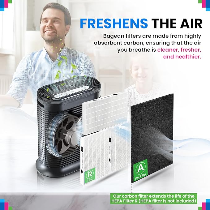 Bagean HPA300 Carbon Pre Filter A Compatible with Honeywell Air Purifier Filter Replacement - Fits HPA300 HPA5350 HPA5300B Series - Activated Prefilter A Absorbs Odor & Filters Freshen the Home (4-Pk)