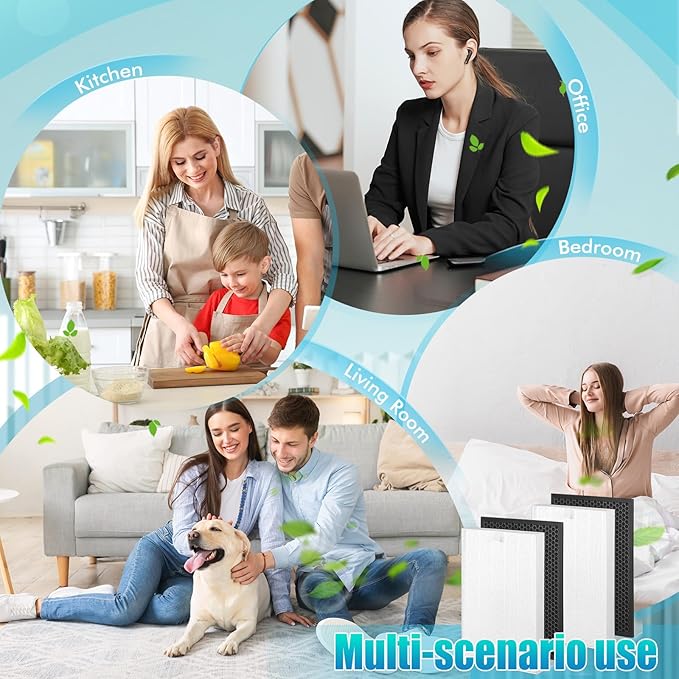 XLC Filter Replacement-Compatible with Winix XLC Dual 4-Stage Air Purifier Filter,Part#1712-0089-03 Filter,3-in-1 Ture HEPA Filter*2 and Activated Carbon Filter*2(XLC 2SET)