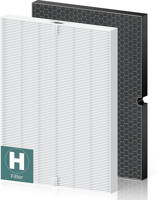 116130 Replacement Filter H for Winix 5500-2 AM80 Plasmawave Air Purifier, Hight Filter and Activated Carbon Filter Combo Pack, 1 Set