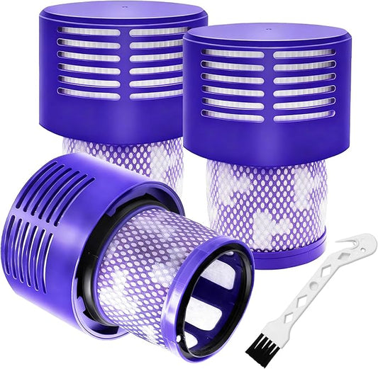 3 Packs V10 Vacuum Filter Replacement for Dyson Cyclone Series, V10 Animal, V10 Absolute, V10 Motorhead, V10 Total Clean, SV12 Series Vacuum Cleaner, Replace Part 969082-01