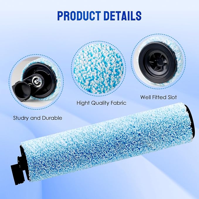 9 Pack Replacement Roller Brush and Foam Filters Kit Compatible with Shark WD161,WD261,AW261,3-in-1 Corded Vacuum Cleaner and All-in-One Cordless Hardfloor Cleaner Accessories,1 Cleaner Brush