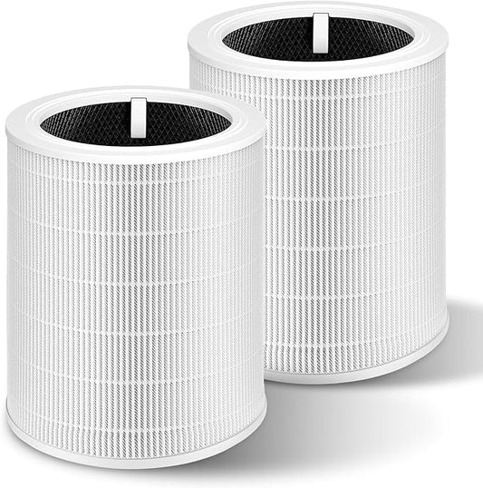 Core 600S Replacement Filter for LEVOIT Core 600S-P, Core 600S-RF Air Purifier Filter 3-in-1 Activated Carbon Filter for Large Room, 2 Pack, White