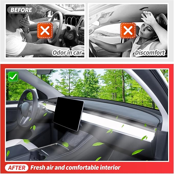 4pcs Air Filter Compatible with Tesla Model Y 2026 Cabin Air Filter HEPA Air Intake Filter Replacement with Activated Carbon for 2019-2026 Model Y Accessories Fit Model Y 2025 Refresh