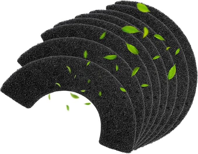 8 Pack 0.5 in Thickness Carbon Filters Compatible with Model 4, Cat Litter Box Filters Replacement to Absorb Odors Control Damp from Pets and Keep Home Fresh