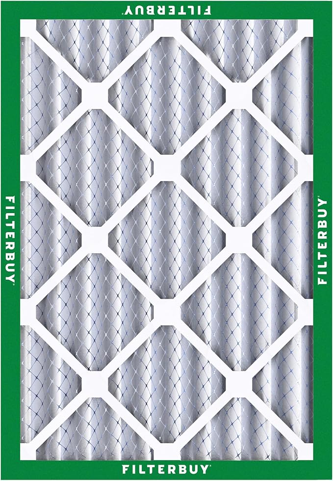 Filterbuy 16x20x4 Air Filter MERV 8 Essential Dust & Allergy Defense (3-Pack), Electrostatic Pleated HVAC AC Furnace Filters Replacement (Actual Size: 15.50 x 19.50 x 3.63)