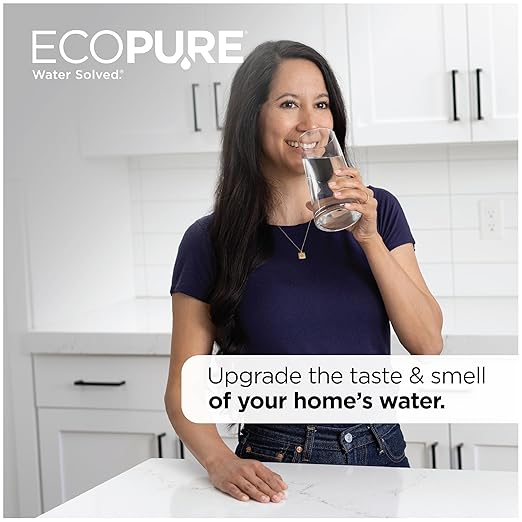 EcoPure EPWPFF Premium Main Faucet Under Sink Water Filtration System – NSF Certified to Reduce Lead, Chlorine, Cysts, PFAs, Microplastics, Bad Taste & Odor – Easy DIY Install Under Counter