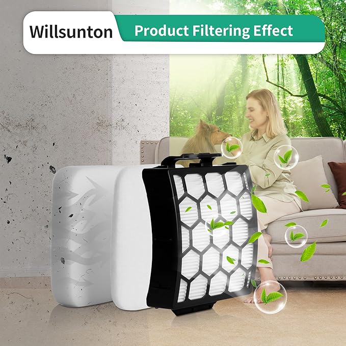 UV900 UV850 Filters Replacement for Shark UV850 UV900 LA490 LA492 Rotator Lift-Away ADV DuoClean PowerFins Upright Vacuum, Compare to Part #XHF320 & XFFK602UKT, 1 HEPA Filter and 2 Foam & Felt Filters