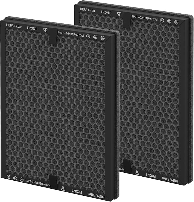 Upgraded Version HAP602 Mixed Honeycomb Activated Carbon and HEPA Replacement Filter for ECOSELF HAP602, HAP602WF, HAP-602, HAP-602WF Air Purifi-er, Smoke Absorber Filter