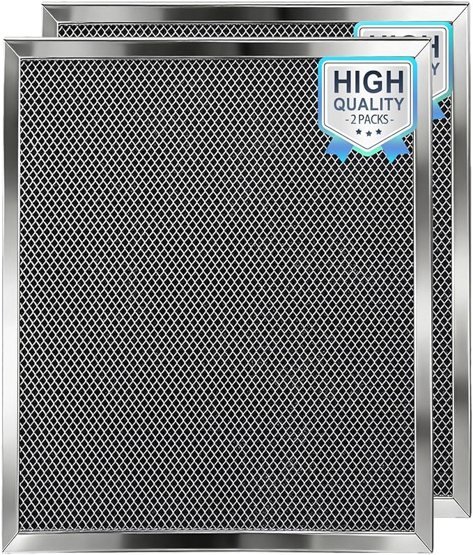 97007696 Range Hood Filters 2-Pack - 10.5"x8.94"x0.35" Stainless Steel Frame Universal Replacement for Grease Filtration (Stainless steel)