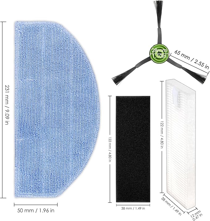 (12 Pieces) HEPA Filter Compatible With Robotic Vacuum Tikom G8000/ G8000 Pro, Robot Vacuum Cleaner Filter Kit, Replacement Parts 12 Filters Accessory Kit