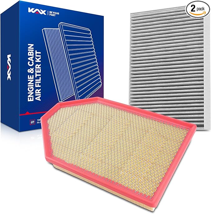 KAX Engine & Cabin Air Filter Kit, Replacement for Dodge Charger, Challenger 2011-2023 3.6L/6.4L/5.7L, Chrysler 300 2011-2023, Replace# CA11257 CF11668