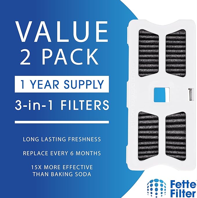 Fette Filter - FRGPAAF1 Replacement Refrigerator Air Filter Compatible with Frigidaire FRGPAAF1 PureAir Refrigerator Air Filter Part # AF-1 RAF-1 AF1 RAF1 Includes Pack of 2 Replacements.
