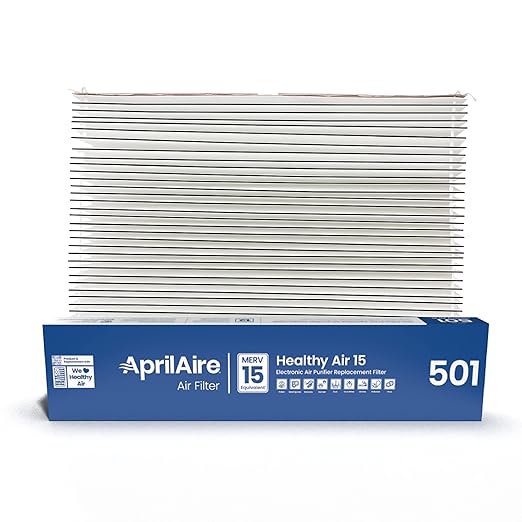 AprilAire 501 Replacement Filter for AprilAire 5000 Whole-House Air Purifier - MERV 15 Equivalent, 16x25x6 Air Filter (Pack of 4)