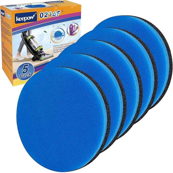 KEEPOW Vacuum Filter Compatible with Bissell Cleanview & PowerGlide Pet Upright Vacuum, Compare to Part #12141, 5 Pack (No Fragrance)