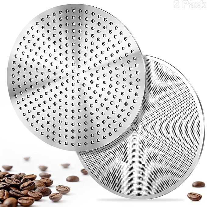 58.3mm Espresso Puck Screen 2 Pack – Professional Premium 3rd Gen Dual-Layer Flow Control Coffee Filter, Precision-Engineered Stainless Steel Portafilter Screen for Perfect 58mm Basket Fit