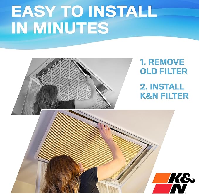 K&N 18x30x1 HVAC Furnace Air Filter, Lasts a Lifetime, Washable, Merv 11, the Last HVAC Filter You Will Ever Buy, Breathe Safely at Home or in the Office, HVC-11830