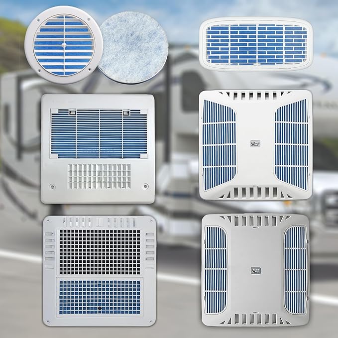 RV Air Conditioner Filter - 14" x 7.5" MERV 6, 2 Pack Compatible with Dometic Air Grille 3313107.103, 3105012.003, 3104928.019