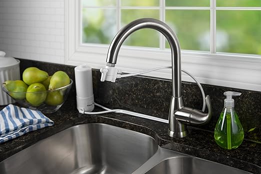 Home Master HM-MINI-Plus Countertop Faucet Filter, 750 Gallons Replaceable Filter, 1 Micron Absolute, NSF Certified Filter, Removes Lead, Chlorine, Chemicals, VOCs, TTHMs & More, Made in USA