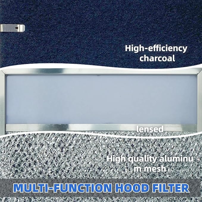 BP57 Stove Hood Vent Filter with Light Lens,Kitchen Exhaust Grease Filter, Grease Air Filter 11 3/8" x 11 3/4" (1-Pack) for Broan-NuTone fit 43000 Series Range Hood