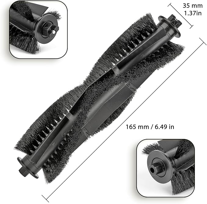 (2 Pieces) Replacement Brush Rollers Compatible with Tikom G8000 Max/ L9000/ L8000 Plus/ G8000 Robot Vacuum and Mop Combo, Replacement Parts Accessory Kit, 2 Brush Rollers
