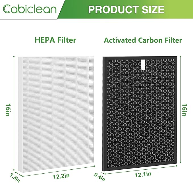 HR900 Filter Replacement Compatible with Winix HR900 Ultimate Pet Purfier (1-Pack HEPA + 1-Pack Carbon Filter)