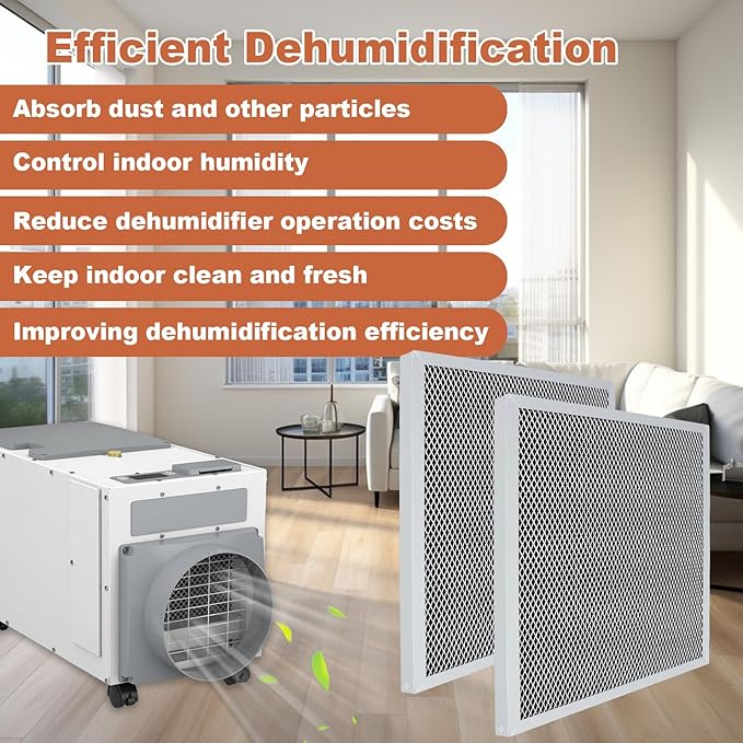 5443 MERV 8 Dehumidifier Filter Compatible with Aprilaire Whole-House Dehumidifiers 8191 8192 and Ventilation Models 8191 8192 Replacement Filters Washable 2 Packs - 10"x12"x1"