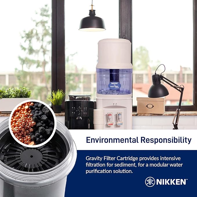 Nikken - PiMag Aqua Pour Filter Cartridge - Easy Replacement, With Copper Particles, Activated Carbon, pH Balance, Contaminant Reduction, Fresh Water