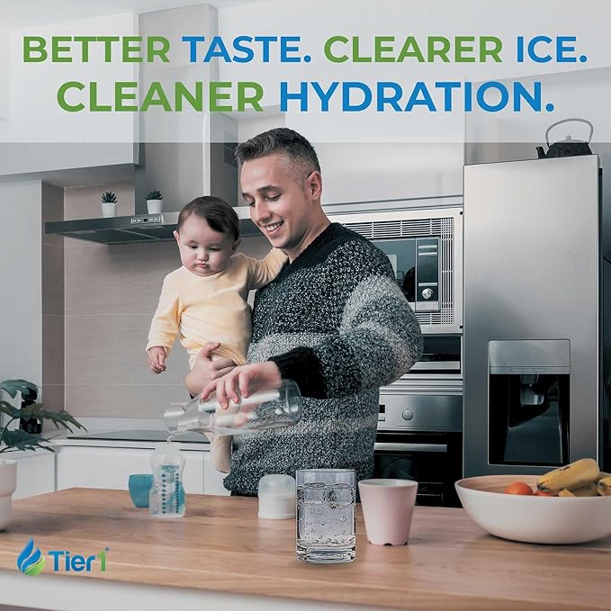 Tier1 RWF1051 5231JA2006A Refrigerator Water Filter | Replacement for LT600P, Kenmore 9990, 5231JA2006F, RWF1000A, CLCH104 | Up to 12 Months Supply | Easy Install | Odor Control | Clean Water (2-pk)