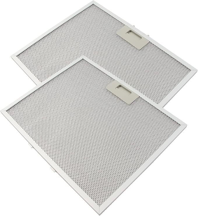 2 Pcs Aluminum Range Vent Hood Grease Filter Replace WB02X11011 Fit for GE Hood Filter JV636H1SS JV636H2SS JV535H1BB JV535H1CC JV535H1WW JV535H2BB JV535H2CC And More, 14-1/2" x 11-5/8"