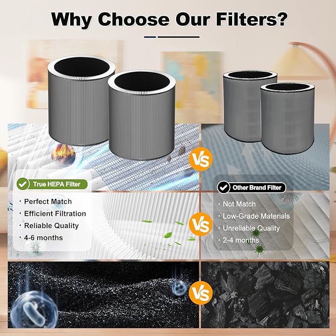 C610 Replacement Filter Z, Compatible with Winix C610 Air Purifier, Compares to Part # 1712-0121-00, 3-in-1 H13 True HEPA Filter and Activated Carbon Filter, 2 Pack