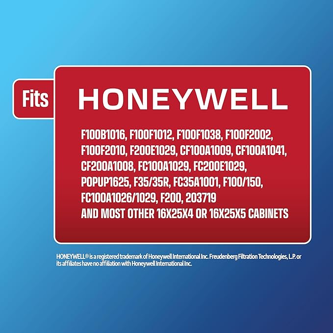 BestAir HW1625-11R AC Furnace Air Filter, 16" x 25" x 4", MERV 11, Removes Allergens & Contaminants, Fits 100%, For Honeywell Models, Pack of 3