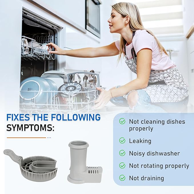 5304518968 Dishwasher Lower Spray Arm Support 5304506518 Drain Filter,for Frigidaire Dishwashers Spray Arm Assembly,Dishwasher Accessories Replaces Parts 154252101,154292901,154294101,154252701