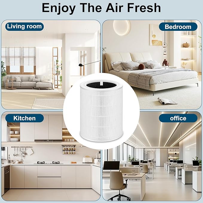 Core 600S Replacement Filter for LEVOIT Core 600S-P, Core 600S-RF Air Purifier Filter 3-in-1 Activated Carbon Filter for Large Room, 2 Pack, White