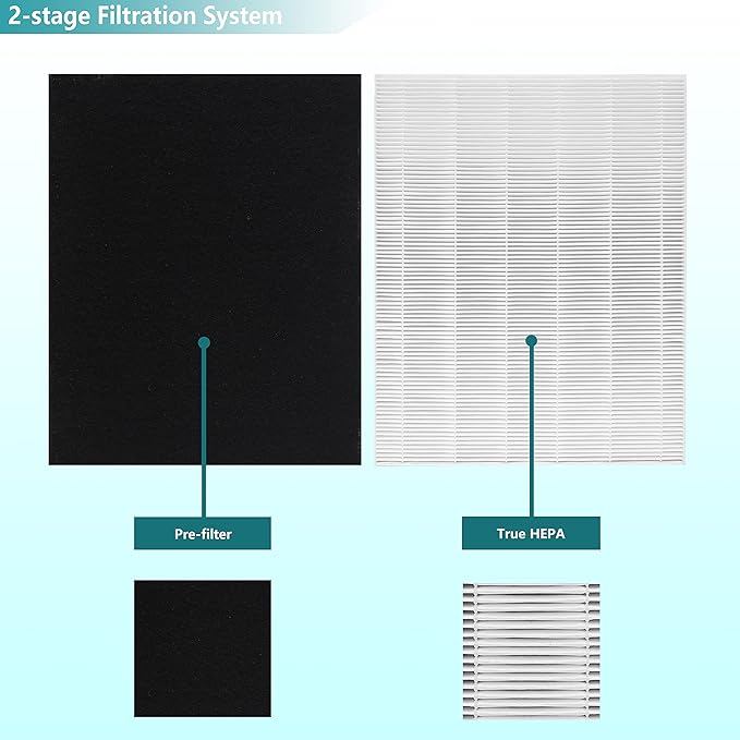 2-Pack D480 True HEPA Replacement Filter, Compatible with Winix D480 Air Purifier, Compare to Winix D4 Filter, Part Number 1712-0100-00, 2-Pack