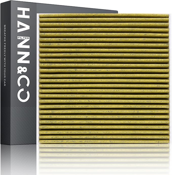 HANN&CO HEPA Activated Carbon Cabin Air Filter With Silver Ion Technology Provides Up To 24 Months of Protection，Suitable For Toyota；Lexus；Subaru；Land Rover Replacement CF10285，CP285（HCC1011-Y）