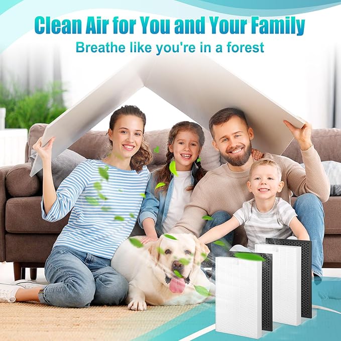 XQ Filter Replacement X-Compatible with Winix XQ,XQ Pro Tower Air Purifier Filter,Part#1712-0089-01-0101-02 Filter,3-in-1 Ture HEPA Filter*2 and Activated Carbon Filter*2(XQ 2SET)