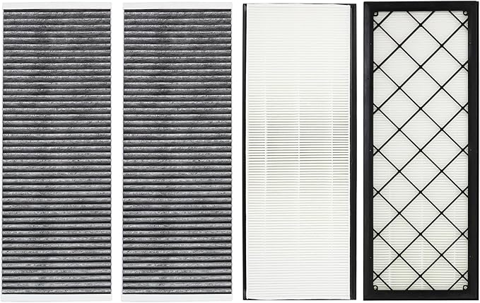 4pcs Air Filter Compatible with Tesla Model Y 2026 Cabin Air Filter HEPA Air Intake Filter Replacement with Activated Carbon for 2019-2026 Model Y Accessories Fit Model Y 2025 Refresh