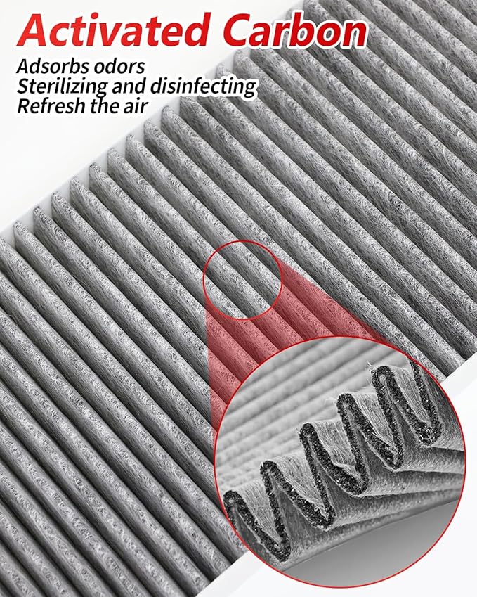 Air Filter for Tesla Model Y 2020-2026, Activated Carbon Cabin Air Filter Replacement for Tesla Model Y Accessories (2 Packs-upper layer)