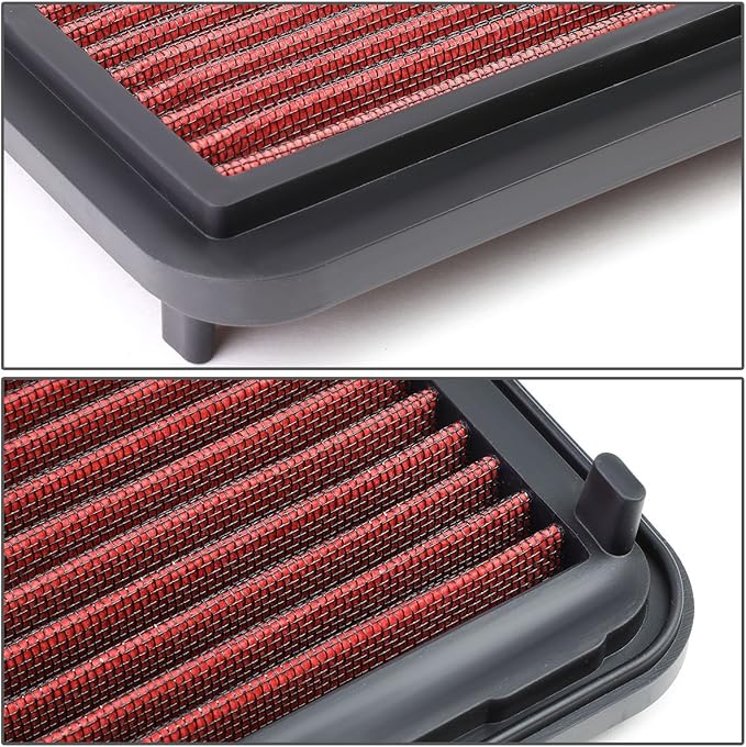 DNA Motoring AFPN-094-RD Clean Air Washable Drop In Panel Air Filter Enhance Engine Performance Power & Acceleration Improve [Compatible with 01-03 Toyota Prius]