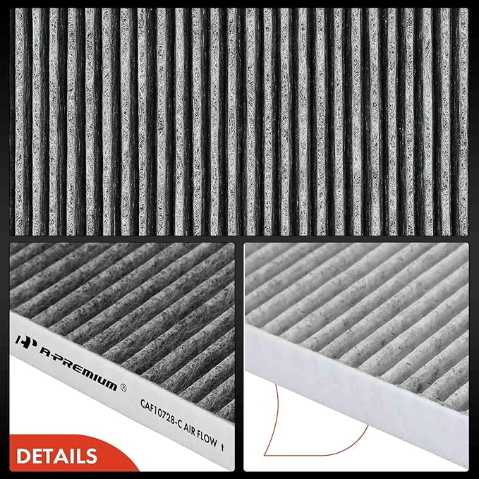 A-Premium Cabin Air Filter with Activated Carbon Compatible with Hyundai & Kia Models - Accent 2008-2011, Elantra 2011-2016, Elantra Coupe, Elantra GT, Forte Koup, Forte5