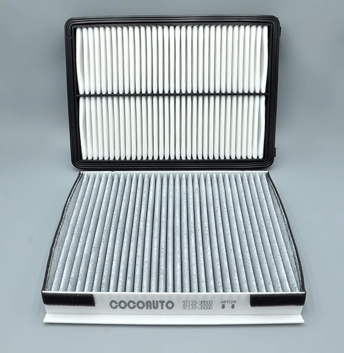 Cabin and Engine Air Filter Kit for Telluride 3.8L(2020-2025), Santa Fe 2.0L 2.4L(2019-2020), Replace 97133J5000, 97133-3M000, WP10367, 28113A9100