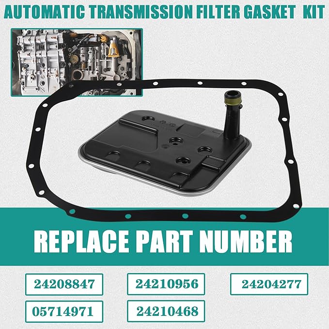 4L80E Transmission Automatic Transmission Filter Oil Pan Gasket Kit Compatible with Chevrolet Silverado K1500 Suburban GMC Sierra C1500 Yukon Escalade Replaces# 24208847 24210956