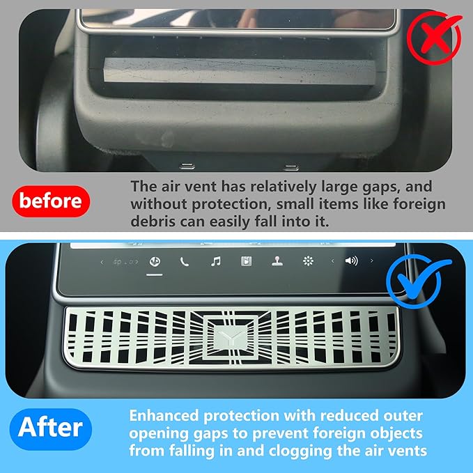 Rear Condition Air Vent Outlet Cover for 2025 2026 Tesla Model Y Juniper Accessories Air Flow Vent Grille Protection Upgraded stainless steel and ABS