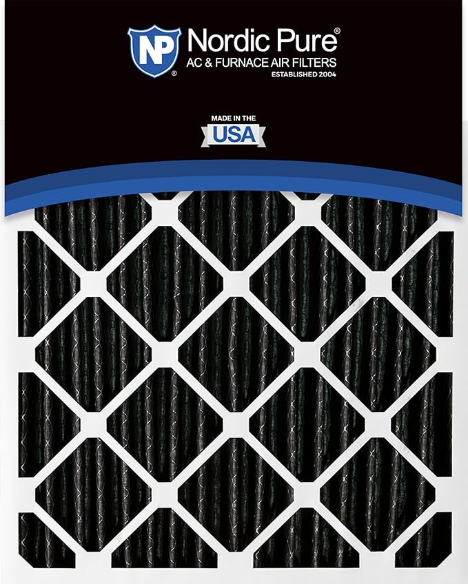 Nordic Pure 20x24x4 (Actual Size: 19 3/8 x 23 3/8 x 3 5/8) Furnace Air Filters MERV 10 Plus Carbon 6 Pack