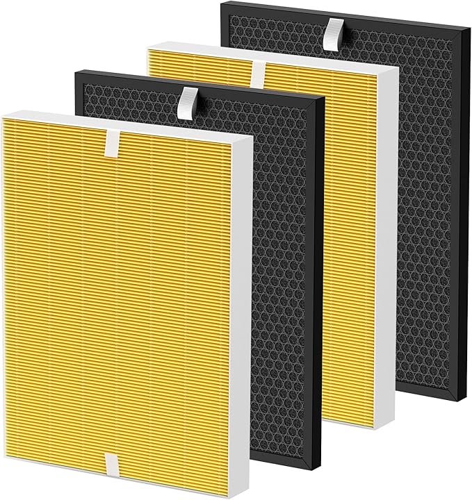 116130 Pet Care HEPA Replacement Filter for Winix 5500-2 and AM80 Plasmawave Air Purifiers, Powerful HEPA Filter Set with Activated Carbon for Pet Hair, Dander & Odor, 2 Sets