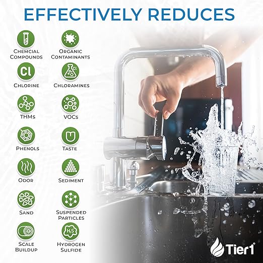 Tier1 300,000 Gallon Whole House Salt-Free Conditioner 3-in-1 with Chloramine Reduction System & Sediment Pre-Filter | Water Softener Alternative & Filtration System for 1-2 Bathrooms
