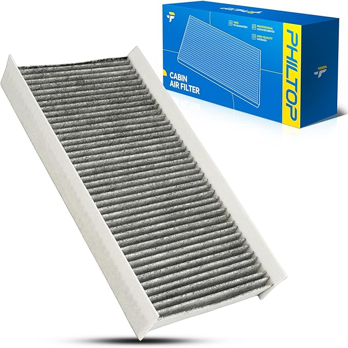 PHILTOP Cabin Air Filter w/Activated Carbon, Compatible with CF11669 Saab 9-3 2004-2011, 9-3X 2010-2011, Carbon Filter Up Dust Pollen Odor